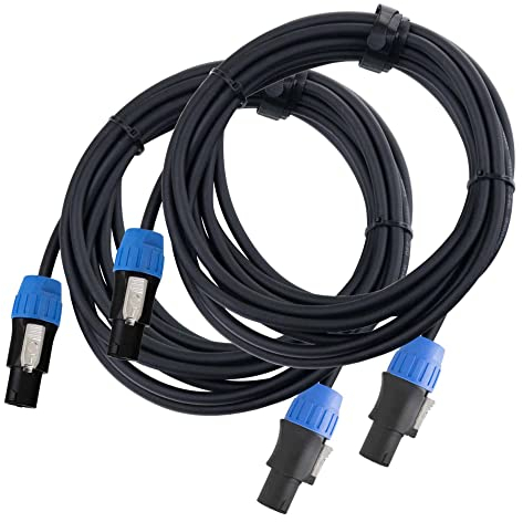 Pronomic pro-line BOXSP2-5 Lautsprecherkabel 2x 2,5 mm² - 1 Paar professionelle Boxenkabel für DJ & PA - Länge: 5 m - Stecker: 2-Pol Speakon-kompatibel - Spannzangen-Zugentlastung - Schwarz