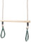 Wooden Trapeze Bar with Green Rings for Climbing Frames and Garden Swings