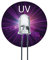 Lumetheus LED 3mm Farbe UV ultraviolett 20 Stück Schwarzlicht Leuchtdioden ca. 3V Diode 2 Pin LEDs Gehäuse klar