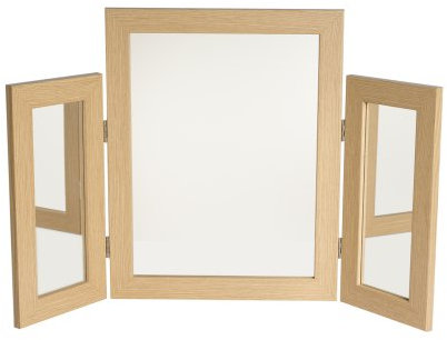 Reflex Sales & Marketing Ltd. Small Self Standing Dressing Table Mirror with Mirrored Wings - Oak Effect