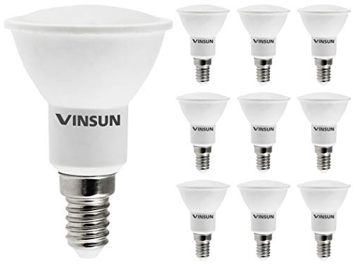 VINSUN® 10er Pack E14 LED Lampe 5W 400lm (Ersetzt 35W) [LED Leuchtmittel warmweiß 2900K, 110°, JDR Reflektor]