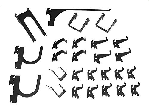 Wall Control KT-200-DLX B Slotted Storage Panel Deluxe Hook Assortment, Black