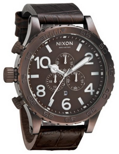 Nixon Herren-Armbanduhr Chronograph Leder A124471-00