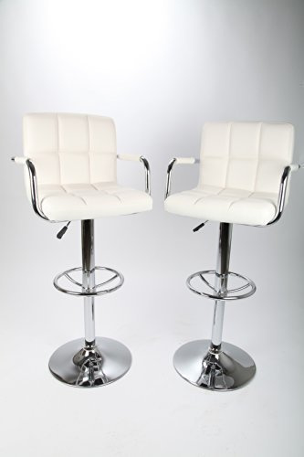 point home Barhocker Barstuhl Designstuhl Barsessel 2 Stück weiß Chrom
