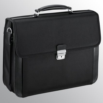 D&N - Aktentasche - Schwarz - 41x34x13 cm - Unisex-Erwachsene - Briefcase - Laptopfach, Organizer, Trolley-Gestänge-Aufsteckbar