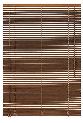 Easy-Shadow Holzjalousie Holz-Jalousie Bambus Jalousette Echtholz Rollo Jalousette 190 x 200 cm / 190x200 cm in Farbe Teak - Bedienseite Links // Maßanfertigung