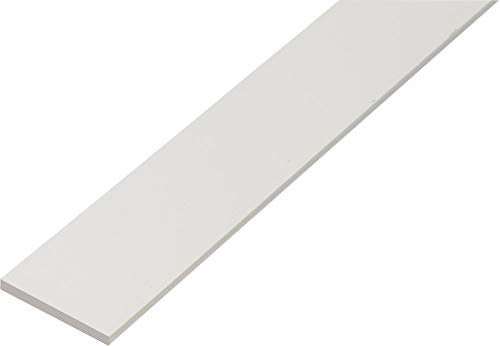 Alberts 479411 Barre plate Plastique, blanc 2000 x 25 x 2 mm