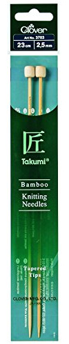Clover Stricknadeln, einseitiger Takumi-Bambus, 23 cm, 2.5mm