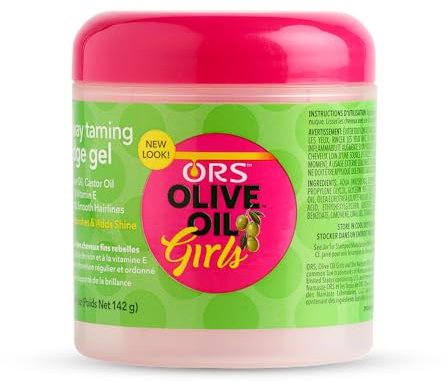 ORS Olive Oil Girls Fly-Away Taming Edge Gel - 142g, Infused With Olive Oil, Castor Oil & Vitamin-E, Non-Greasy Formula, For Smooth & Sleek Hairline Control