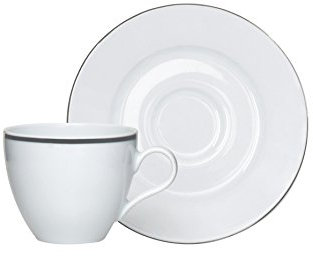Merry Christmas Kaffeetasse mit Untertasse 6er Set Platinum 10 Cl weiß