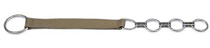 Kerbl Flachglieder-Halsband m.Gurt oben 1 Ring, unten 3 Ringe