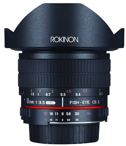 Rokinon HD HD8M-P 8 mm f/3.5 HD Fischaugenobjektiv mit Abnehmbarer Kapuze für Pentax | Erstellen Sie dramatische ultra-weite Perspektiven mit einer unverwechselbaren Fischaugenansicht für kreative Fotos und