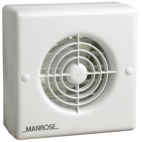 Manrose XF100AP Auto Pull Cord Shutter Fan, 100mm, Metal, 1 Fan, Desktop, Laptop, Server Compatible