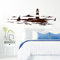 Grandora Skyline Küstenlandschaft Leuchtturm I braun 120 x 42 cm I Bad Wohnzimmer Schlafzimmer Aufkleber Wandaufkleber Wandsticker Modern W974