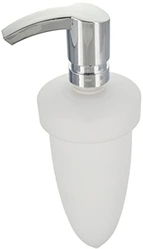KEUCO Lotion-Spender mit Pumpe, Metall verchromt und Opak-Kunststoff, Seifenspender für Bad und Gäste-WC, Wandmontage, Smart
