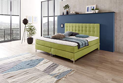 WELCON boxspringbettenshop24.de - Luxus Boxspringbett 160x200 Härtegrad 1 2 3 4 und 5 wählbar inkl. Topper gelb Lemon - Boxspring Bett - für Privat oder gewerblich - jetzt online kaufen