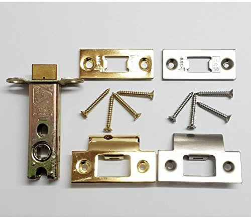 76mm (3) Heavy Duty Tubular Latch in Brass and Satin Stainless Steel