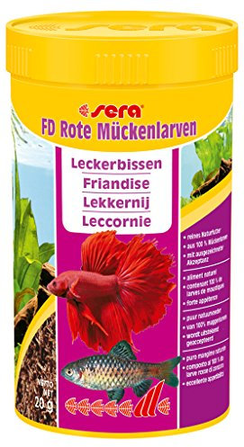 sera FD Rote Mückenlarven Nature 50 ml - Der Leckerbissen für Jungfische und Feinschmecker - Fischfutter fürs Aquarium mit sehr hoher Verwertbarkeit, somit weniger Algen
