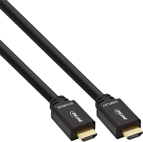 InLine 17040P HDMI Kabel, HDMI-High Speed mit Ethernet, Stecker / Stecker, aktiv, schwarz / gold, 40m