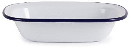 6 x Olympia esmalte plato para tartas rectangular 50 x 180 x 135 mm fuente para horno de cocina