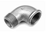 Gewindefitting Winkel 90° IG/AG 1/2 3/4 1 5/4 6/4 2 DVGW Temperguss verzinkt Fitting Gewinde Temperguß Fittinge (1)