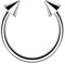 Piersando Piercing Hufeisen Septum Titan G23 mit Spikes Tragus Helix Nase Lippe Ohr Intim Nippel Augenbraue Brust Horseshoe Silber 1,2mm x 8mm x 3mm