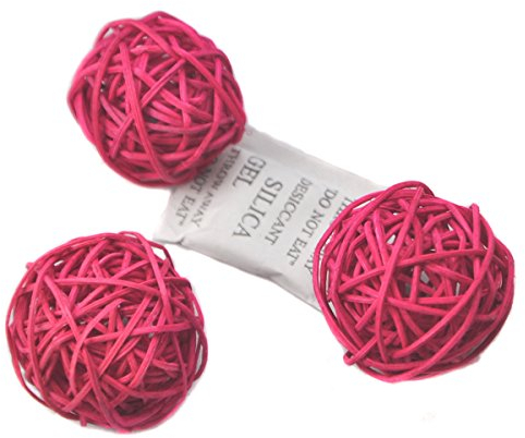 10 Stück Natur Wicker Rattan Kugeln Tischschmuck Hochzeit Party zum Aufhängen Wobble Ball Weihnachten Deko 5cm Rose Rot