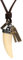 SonMo Verstellbar Herren Leder Halskette Anhänger Kettenanhänger Zahn Leder Kette Männer Beige Länge 75.4CM
