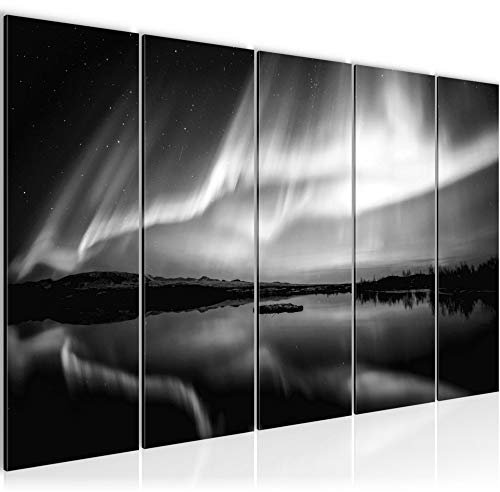 Runa Art Bild Polarlicht Wandbilder auf Vlies Leinwand 5 Teilig Wanddekoration Wohnzimmer Schlafzimmer 609156c