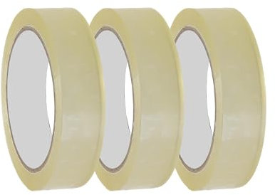 G4GADGET 3 Pack Clear Cello Tape – 24mm Wide, 45 Micron Thick, Strong Clear Packing Tape Packaging Sellotape Transparent Adhesive Tape for Packing, Wrapping & Office Use