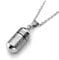 Zysta Collana Unisex Donna Uomo in Acciaio Inossidabile con Pendente Apribile Bottiglia Memoriale con Elementi Buddismo Porta Capello Unghia Cenere dei Piccoli-Argento