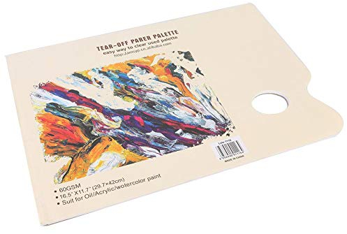 30 feuilles Papier palette, A3 jetable palette de couleurs assortie peinture pad Tear off peinture palette de mélange papier artiste acrylique peinture fournitures de mélange pour aquarelle