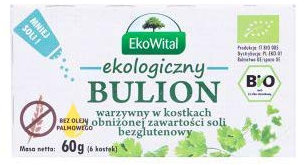 Brodo vegetale a cubetti (ridotto contenuto di sale, senza olio di palma, senza glutine) BIO 60 g