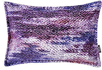 DONE Kissenhülle Glam Colour 40x60cm Samt Mehrfarbig Edel Elegant Steppnaht Reisverschluss Glanz 100% Polyester Wabenstruktur Lila