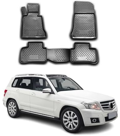 OMAC Fußmatten für Mercedes GLK Klasse X204 2008-2015 TPE 4X Schwarz | Gummimatten, Automatten, Allwetter, fahrzeugspezifisches Produkt, Antirutsch, 3D-Passform, wasserdicht