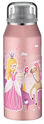 alfi KIDS ISO BOTTLE 350ml, fairytale princess, Isoliertrinkflasche Kinder Edelstahl, absolut dicht mit Drehverschluss, hält 12 Std. heiß, 24 Std. kalt, für Kohlensäure, ohne Fingerabdrücke, BPA-frei