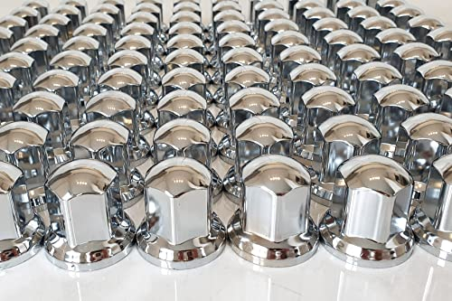 Lot de 120 cache-écrous chromés en plastique 32 mm pour camion, remorque, accessoires
