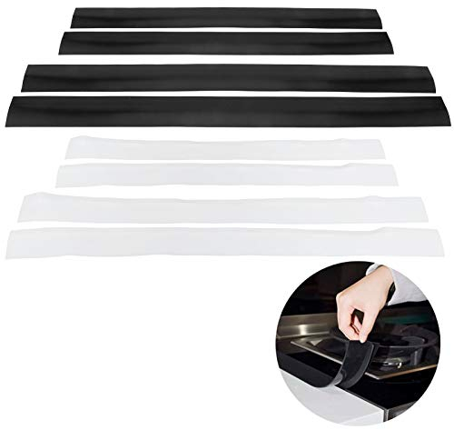 Zerodis 2 Pack Silicone Gap Covers, Stove Hob Counter Gap Cover Oven Gap Filler Seals Gaps, Easy to Clean