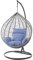 Kideo® Komplettset: großer Hängesessel mit Gestell & Kissen, Lounge Möbel, Poly-Rattan, XXL, grau (Kissen: blau Nest (3070 royal Blue))