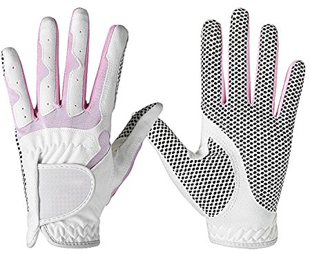 1 Pair Golf Gloves for Left & Right Hand, All Weather Golfing Gloves Mittens, Anti-slip, Breathable Durable & Wear Resistant, Full Fingers Protective Sports Rain Gloves for Women Girls Ladies