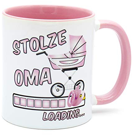 Stolze Oma Loading Tee Tasse Kaffee Becher Geschenk für werdende Großeltern Du wirst Großmutter Überraschung Baby zukünftige Verkündung Schwangerschaft Schwanger Glückwunsch bald Mädchen Geschenkidee