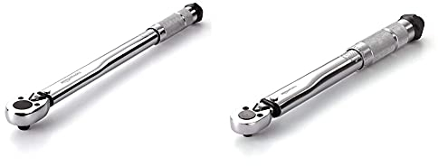 Amazon Basics Einrastender 3/8 Zoll -Drehmomentschlüssel, 20.4-108.5 Nm & Einrastender 1/4 Zoll -Drehmomentschlüssel, 3.95-22.5 Nm