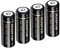 18500 Rechargeable Battery, JESSPOW IMR 18500 Rechargeable Li-ion Battery 1600mAh 3.7V [ for Flashlight, Solar Garden Light ] with Button Top (4 Pack)