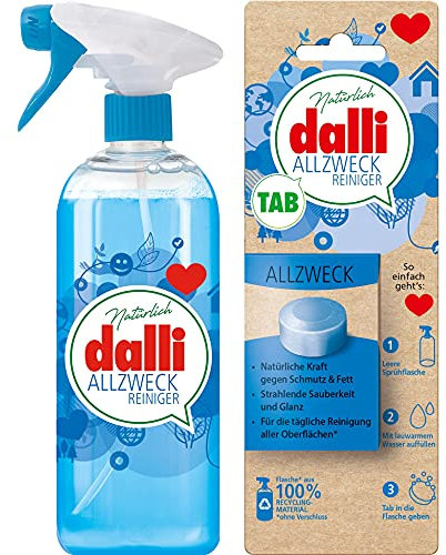 dalli® Allzweckreiniger Set I Sprühflasche plus 5 x 4 g Tabs | natürliche Kraft für die tägliche Reinigung aller Oberflächen