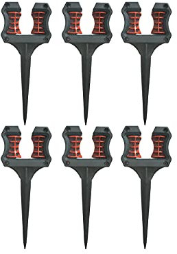 QYLJZB 6Pcs Pipe Support Hose Holder,Plastic Garden Hose Guide Spike, Black Smooth Roller Mechanism Keeps Garden Hose Out of Flower beds for Plant Protection