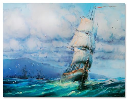 wandmotiv24 Leinwandbild Maritim, Querformat, Segelschiff, Meer, maritim M0392