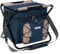 anndora XXL Kühltasche mit Sitz - Campinghocker, Klapphocker und Kühltasche in einem - Angelhocker, extra große isolierte Picknick Tasche Campingstuhl - Farbe Hahnentritt blau