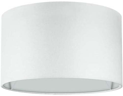 Wogati® Premium Lampenschirm E14/E27 Baumwolle|Farbe: Weiß/Größe: Ø25cm Höhe 17,2cm|Lampenschirm Stehlampe + Lampenschirm Hängelampe + Lampenschirm für Tischlampe