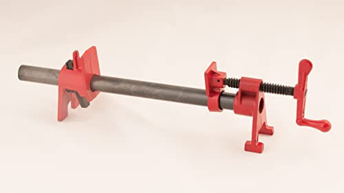 JEH 600mm 3/4 Pipe Clamp Sash Clamps Vice clamp Metal kit Set Woodworking Woodwork Metal Wood Gluing Heavy Duty Tube, Black and Red…