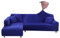 Jaotto Sofa Überwürfe Sofabezug Elastische Spandex Stretch Sofabezüge Couchbezug für L-Form Sofa Universal Waschbar Sofaüberwurf 2er Antirutsch(3 Sitzer+3 Sitzer,Blauer See)